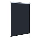 Rapid Teck® Klemm Thermo Verdunkelungsrollo 115cm x 150cm schwarz Verdunklungsrollo Seitenzug Klemmrollo + Kindersicherung