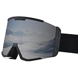 SHUIXIN Skibrille Für Männer Und Frauen Schnee Und Snowboardbrille UV Schutz Anti Beschlag Linse Schneebrille Große Vision Skating Brille Schneemobil Brille