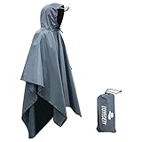 Euyecety Regenponcho Damen und Herren, Wasserdicht Regenjacken Regencape Unisex, Regenponcho Fahrrad Poncho 3 in 1 Multifunktionaler Regenmantel für Jagd, Picknick im Freien, Trekking, Camping, Angeln