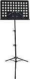 NOTENPULT NOTENSTÄNDER SCHWARZ - GROßE AUFLAGE - LOCHPLATTE - 2-FACH HÖHENVERSTELLBAR VON 60cm - 124cm