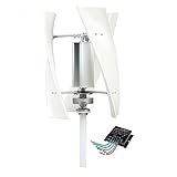 HUIZHITENGDA Niedriggeräusches 10000W 220 V Home Vertikaler Windergie -Turbinengenerator Kit 12 V 24 V 48 V Coreless Niedrige Drehzahl Aufrechte Windmühle Mit Controller (Farbe: Weiß),24v