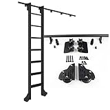 Bibliotheksleiter Hardware Kit Schiebetür Kit Rolling Library Ladder Heavy Dut Slide Rails Sliding Ladder Rail Track Hardware Kit Library Ladder Closet Set Mobile Ladder Track Kit Roller System (keine