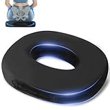 Orthopädisches Sitzkissen Rund, Steißbeinkissen aus Memory Schaum, Donut Kissen,Ergonomisches Steißbeinkissen für Rollstühle,Memory Foam Steißbeinkissen,Fördert Durchblutung und Entlastet das Steißbei