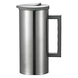 Wasserkaraffe aus Edelstahl, Karaffe mit Deckel und großem Fassungsvermögen aus Edelstahl, Behälter mit rutschfestem Griff für heiße und kalte Getränke wie Bier, Kaffee oder