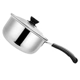 TOPPERFUN Milchtopf mit Deckel Einstellbare Soßenpfanne Induktionsgeeignet für Suppen und Nudeln Antihaftbeschichtet für Haushalte und Babyspeisen
