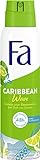 Fa Deospray Caribbean Wave (150 ml), Deo mit dem exotisch frischen Duft der Zitrone, Deo ohne Aluminium für bis zu 48 h Deo-Schutz, hinterlässt keine Deo-Rückstände auf der Kleidung