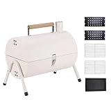 dewdat Holzkohle Fass Grill | Barbecue Smoker mit Griff - Leichter Belüfteter Fassgrill Für Balkon Garten Zuhause Camping Terrasse