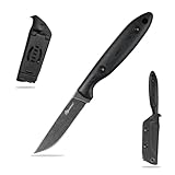 SDOKEDC DC53 Stahl messer Feststehende Klinge mit G10 Griff & Kydex Scheide Jagdmesser für Männer EDC Outdoor Camping Survival (schwarz & schwarz G10 Griff)
