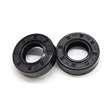 Doppellippen-TC-Öldichtung, TC Öldichtung Skelettfederstahl Nitril NBR Drehwellendichtung 2 Stück ID 7/8 Zoll OD 14-26 mm Schwarz(7x16x7 2PCS)