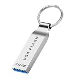 maxineer USB Stick 512GB USB 3.0 Stick Speicherstick mit Metallgehäuse & Schlüsselanhänger USB-Flashlaufwerk Kompatibel mit Laptop, PC | Silber