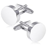 Ouligay Herren Manschettenknöpfe Klassische Manchettenknoepfe Silber Cufflinks for Men Bräutigam Manschettenknöpfe für Hochzeit Tanzparty Business Silber