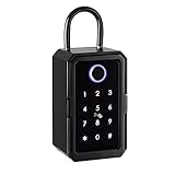 PEKKA Schlüsselschrank mit Code, Schlüsseltresor Aus Schwarzer Zinklegierung, Schlüsselschrank für Den Innen- und Außenbereich Schlüsseltresor mit Fingerabdruck für Zuhause/Garage/Büro (Bluetooth)