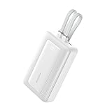 Anker Zolo 20000mAh 30W Power Bank, schnelles Aufladen, tragbares Ladegerät mit eingebautem Typ-C- und Lightning-Kabel, MFI-zertifiziert, kompatibel mit iPhone und Samsung-Serie, Android und mehr