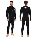 Owntop 5mm Neoprenanzüge für Männer – Winter Neoprenanzug Erwachsene Neopren Tauchanzug, Wet Suit Frontreißverschluss Voller Länge Ultrawarm für Kalt Wasser Tauchen Surfen, Herren Grau XL