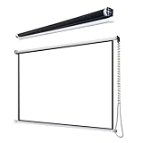 Rolloleinwand, Projektor-Leinwand, Beamer Leinwand Inklusiv Montagematerial 60/72 Zoll Format 16:9/4:3, Projektionsleinwand Rolloleinwand für Heimkino Präsentation Schule und Business(16:9 72')