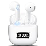 Bluetooth Kopfhörer,Godyse Kopfhörer Kabellos Bluetooth 5.3 LED Anzeige 42 std Spielzeit mit 4 Mikrofon ENC Anruf Noise Cancelling HIFI Stereo IPX6 Wasserdicht Bluetooth Kopfhörer für iOS Android Weiß