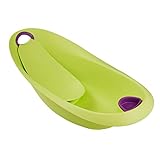 keeeper Hippo Ergonomische Babywanne mit Softgriff, Stöpsel und anatomisch geformten Badesitz, Ab 0 bis ca. 6 Monate, Natalia, Grün