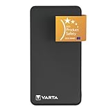 VARTA Power Bank 20000mAh, Powerbank Power on Demand mit 4 Anschlüssen (1x Micro USB, 2x USB A, 1x USB C), kompatibel mit Tablets & Smartphone, in umweltschonender Verpackung