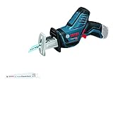 Bosch Professional 12V System Akku Säbelsäge GSA 12V-14 (Schnitttiefe Holz/Metallprofile: 65/50 mm, inkl. 2 Sägeblätter, ohne Akkus und Ladegerät, im Karton)