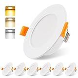 da LIGHT LED Einbaustrahler 230V 6 Stück, IP54 Einbauleuchten 5W 500LM, Bad Einbauspot 3000/4000/6000K, Deckenstrahler Einbautiefe 25MM für Badezimmer Wohnzimmer Küche Schlafzimmer