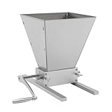 Konfiur 4L getreidemühle manuell, Schrotmühle mit 4 Trichter, Manuelle Getreidemühle Walzenmühle Futtermühle für Weizen Sesam mit Kurbelgriff & Regelventil, 3,6 KG/Min, Silber