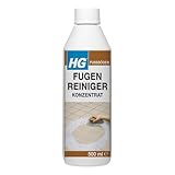 HG Fugenreiniger Konzentrat, starker Spezialreiniger in konzentrierter Form, entfernt starke Verunreinigungen aus Fliesenfugen auf dem Boden & an den Wänden, z.B. in Küche und Bad - 500 ml