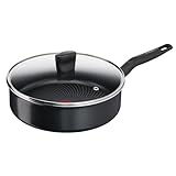 Tefal C26732 Start'Easy Schmorpfanne mit Decke 24 cm | Aluminium | Titanium-Antihaftversiegelung | Thermo-Signal-Technologie |Thermo-Fusion-Boden für alle Herdarten | Inklusive Induktion | Schwarz