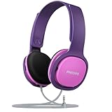 Philips SHK2000PK/00 Over Ear Kinder Kopfhörer, Farbige LED-Leuchten, 85dB Lautstärkebegrenzung, Geräuschisolierendes, mit weichen Ohrpolstern, Ergonomisches Stirnband (Rosa)