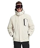 SwissWell Winterjacke Herren Warm Outdoorjacke Winter Wasserdicht Skijacke Fleece Funktionsjacke mit Reißverschlusstasche Weiß L
