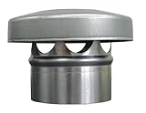 Baumeister.tech Regenhaube aus Titanzink Abdeckung für Kaminrohr Rauchrohr Schornstein Schornsteinschutz (120 mm)