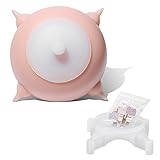 Bubble milk bowl Katzenbaby Welpenmilch Flasche für Hunde Multiple Puppy feeders Kitten aufzucht Mit 4 Nippel Pet Nurser Flasche Dongdong pet(S Size, Pink)