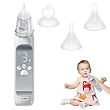WDKXCN Nasensauger Baby, Nasensauger Baby Elektrisch mit 3 Silikondüsen Tipps, Nasal Aspirator Baby mit 3 Saugstufen, Licht Beruhigender und Musikfunktion, Wasserdichter für Neugeborene
