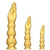 Gold Realistischer Hand Dildo,Silikon XXL Riesen Dildo Analdildo Analplug mit Saugnapf,G-Spot Prostata Stimulation Anus Dilatator (S)