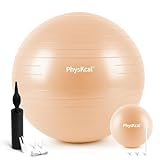 PhysKcal 65cm Beige Dicker Gymnastikball und 23 cm Pilatesball Set, Anti Burst Gymnastikball, Anti-Rutsch-Sitzball, Balanceball, Yogaball für Zuhause, Fitnessstudio und Büro