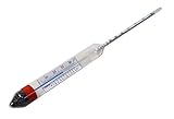 AL-AMBIK® Alkoholmeter mit integriertem Thermometer und Ausgleichsskala Messbereich 0-100 Vol% I Alkoholmessgerät Markenqualität für exakte Messungen I Lieferung inkl. Gebrauchsanleitung