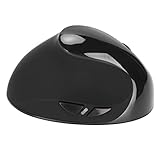 Solinder Linkshänder Vertikaler Maus -Wireless mit Wiederaufladbarem Akku & 1600 DPI für PC -Laptops (Schwarz)