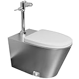WXXZCE Stand Wc Aus Edelstahl 304 mit Spülventil, Stand Wc Abgang Senkrecht, Siphonspülung, Geruchsneutral, für Zuhause, Schule, Einkaufszentrum, Bar