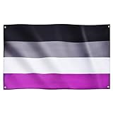 Runesol Asexual Flagge, 91x152cm, Fahne für Asexuelle, Pride Flagge, LGBTQ+, Parade, Festival, Party, Karneval, LGBTQ+ Geschichtsmonat, Premium Flaggen für draußen und drinnen, satte Farben