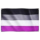 Runesol Asexual Flagge, 91x152cm, Fahne für Asexuelle, Pride Flagge, LGBTQ+, Parade, Festival, Party, Karneval, LGBTQ+ Geschichtsmonat, Premium Flaggen für draußen und drinnen, satte Farben