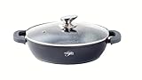 Platinum Servierpfanne Schmorpfanne Kochtopf mit Deckel Induktion 28cm Aluguss