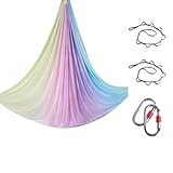 Yoga Set, Aerial Yogatuch, Yoga Schaukel, Yoga Vertikaltuch, Schaukeltuch, Yogatuch Zum Aufhängen, Trapez Schaukel, Yogatücher, Akrobatik Tuch, Yoga Hammock Hängematte für Erwachsene Kinder