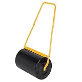 MaxxGarden Rasenwalze Befüllbar - Gartenwalze füllbar mit Sand oder Wasser - Bis zu 50L - Garten Walze Rasen - 50cm x 32cm - Walzenrolle Zum Planieren & Eindrücken Von Saatgut - Größe M - Schwarz/Gelb