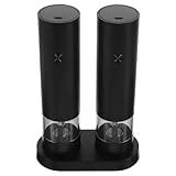 MAGICLULU Wiederaufladbare Elektrische Pfeffermühle und Salzmühle Set USB Automatisches Mahlen für Küche und Bbq Abs Material Schwarz Teiliges Set