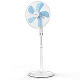 Brandson - Standventilator 50 W - Standlüfter 40 cm - Ventilator höhenverstellbar – Neigungswinkel 30° verstellbar - hoher Luftdurchsatz - 3 Geschwindigkeitsstufen – Oszillation 80° - weiß