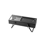 PNAJFUEL Tragbarer Holzkohlegrill Grill Tischgrill Für Den Außenbereich Edelstahl Camping Smoker Bbq Grill/White