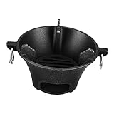 FONDOTIN Robuster Gusseisen Holzkohlegrill Rund Kompakter Outdoor Grill Camping Bbq Tragbar Für Garten Picknick