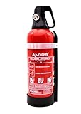 ANDRIS® 2kg ABC Pulver Feuerlöscher/Autofeuerlöscher mit KFZ-Halterung und Griffhaube, DIN, EN3