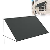 LZQ Markise Balkonmarkise 150x143cm, Beschattung mit UV-Schutz, Schattenspender Fenster 180g/m² Polyestergewebe, Balkonmarkise Aluminiumrahmen, Fallarmmarkise Einziehbar Wasserdicht, Anthrazit