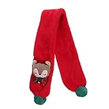 Healvian Schal mit Niedlichem Fuchs Design Warm und für Weihnachten und Alltag für Kinderbekleidung und Weihnachtsaccessoires Rot