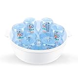 Mikrowellen-Dampfsterilisator Micro-Vapomat Vaporisator Mikrowell Reinigung Sterilisator mit Flaschenzange, Tragbares Dampf Sterilisator für Flaschen, Schnuller, Zubehör, Kindergeschirr (Weiß)